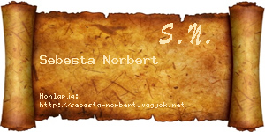 Sebesta Norbert névjegykártya