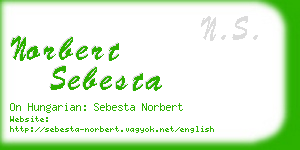 norbert sebesta business card